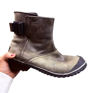 Sorel Women's Green Slimboot Shortie Leather Boots Size 9.5 thumbnail 10
