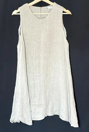 Zara a-line sandy sleeveless knee-length dress women's size XL summer boho flowy thumbnail 1