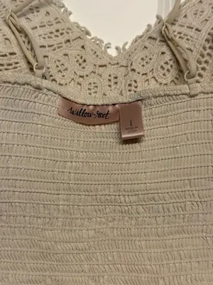 Willow & Root Crochet Full Coverage Bralette Natural Size Large Boho V-Neck thumbnail 7