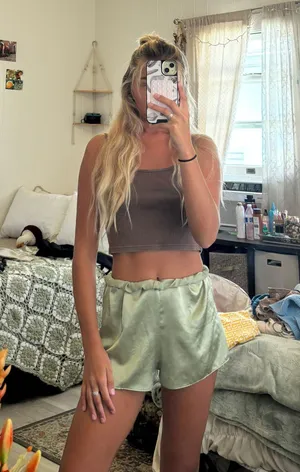 Green Silk Pj Shorts thumbnail 2