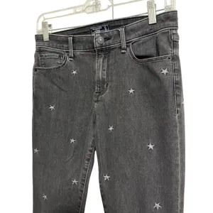 Abercrombie Fitch‎ Womens Super Skinny Ankle Jeans Black Star Print Size 27 thumbnail 4