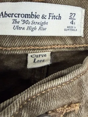 Abercrombie Curve Love 90s Straight Jeans 27 Brown Taupe High Rise 31 thumbnail 5