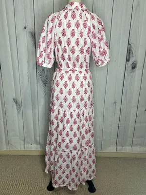 Roller Rabbit x Target Maxi Dress Pink Bouquet Print Short Sleeve Womens Sz S thumbnail 8