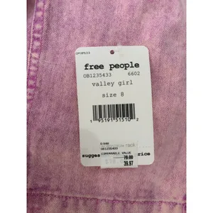 Free People Valley Girl Mini Skirt Pink Acid Wash Cargo NWT Size 8 thumbnail 3