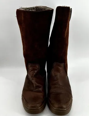 Frye Gemma Tall Shearling Boots Suede Leather Shearling Winter Snow Brown 6.5M thumbnail 5