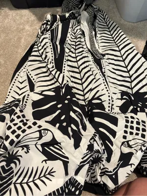 Farm Rio Macaw elegance black maxi dress size medium 100% cotton thumbnail 4