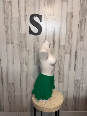 SheIn Ruffle Wrap Swim Skirt Bikini Cover Up Womens Small Kelly Emerald Green thumbnail 5