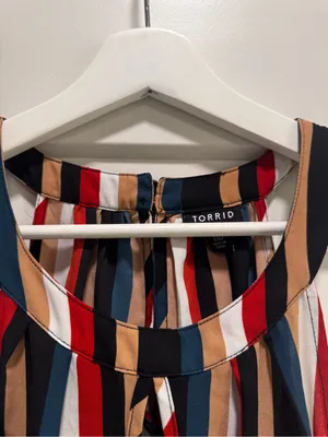 Torrid Stipe Sleeveless Blouse thumbnail 2