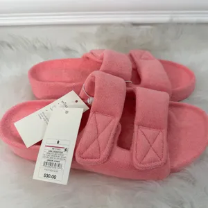 New Universal Thread Terry Cloth Platform Sandals Coral Orange Pink Size 8 thumbnail 2