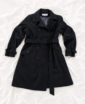 Anne Klein Black Belted Trench Coat Women’s XL thumbnail 1
