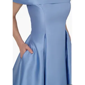 Adrianna Papell Off-the-Shoulder Mikado Gown Bluebell Size 4 MSRP $229 thumbnail 4