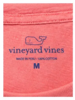 Vineyard Vines coral long sleeve whale graphic cotton tee size M thumbnail 5