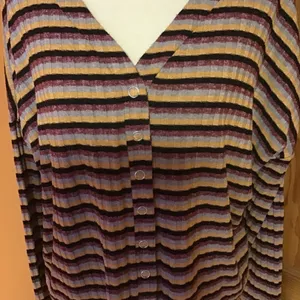 BKE Buckle Striped Button Front Top Womens Small Boho Ribbed Long Sleeve Shirt thumbnail 6