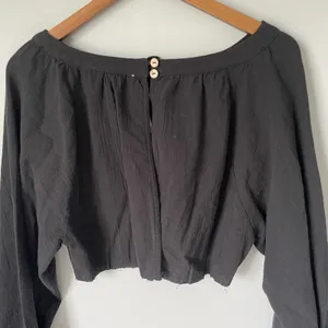 Free People Cropped Blouse Top Boho Cottagecore Black Women's Size XS thumbnail 7
