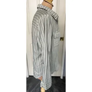 Billie T‎ Striped Utility Shirt Green Button Up Long Sleeve Boho Western thumbnail 3
