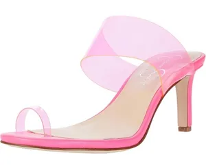 NEW Jessica Simpson Lissah 2 Neon Pink Clear Toe-Loop Slide Heel Size 8.5M thumbnail 1