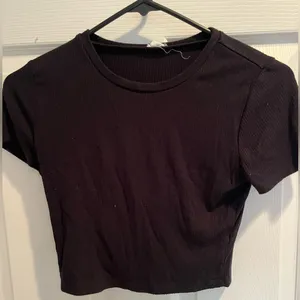 Garage Black Ribbed Crop Top thumbnail 1