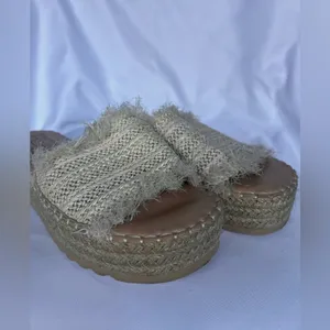 Matisse Seashell Cream Raffia Platform Slides 9 Tan thumbnail 7