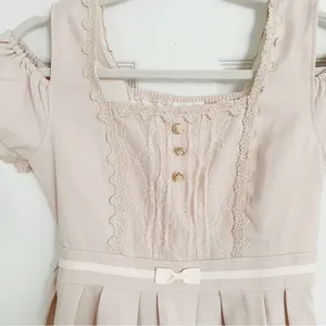 Lizlisa Japanese Kawaii Pastel Lilac Lace Ruffle Ribbon Bow Pelpum Blouse Top thumbnail 2