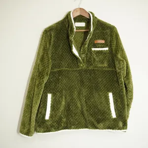 Simply Southern Women's Size Large Fleece Pullover Green Quilted Sherpa thumbnail 1