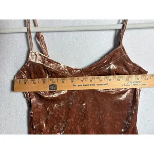 Forever 21 Brown Crushed Velvet Bustier Bodysuit Small Sweetheart Neckline Boho thumbnail 7