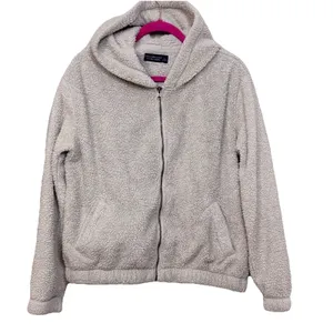 Abercrombie & Fitch Sherpa hoodie Women Large Soft a&f Langenlook gorcpore cream thumbnail 2