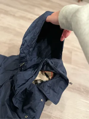 Burberry Brit Women's Navy Blue Utility Hooded Jacket: Size XS-S thumbnail 14