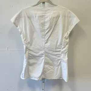 Le Sarte Pettegole White Cotton Blend V-Neck Wrap Blouse‎ Made in Italy Size 46 thumbnail 2