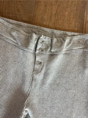intimately free people gray ribbed baggy oversized joggers thumbnail 3