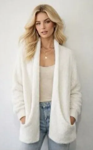 ANTHRO | Knitted + Knotted Open-Front Shawl Cardigan thumbnail 1