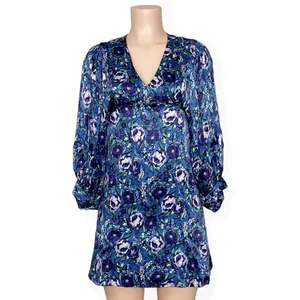AMUR Steph Mini Dress, Azure Abstract Floral Print, 0 (US) thumbnail 6