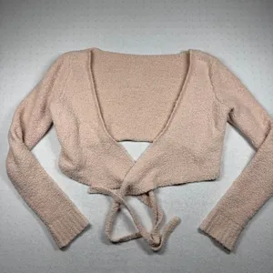 SKIMS Cozy Knit 3 Piece Set 2X/3X Pink Hoodie Joggers Wrap Crop Top thumbnail 4