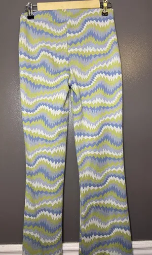 Urban Outfitters Pants Womens Small Multicolor Knit Flare Leg Geometric Stretch thumbnail 1