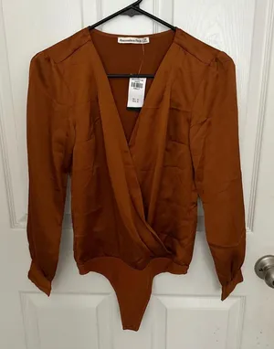 Abercrombie & Fitch Long Sleeve Wrap Bodysuit thumbnail 1