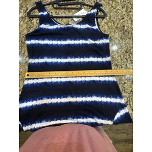 Lauren Ralph Lauren Sundress Sleeveless Striped Blue‎ White Linen Size Small thumbnail 9