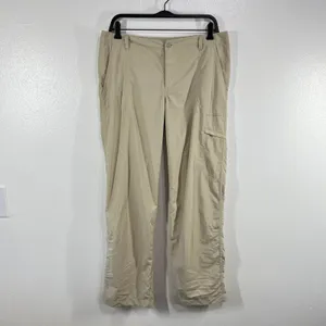 Columbia Omni-Shade Hiking‎ Pants Roll Tab Women's 10 Beige Nylon UPF Zip Pocket thumbnail 2