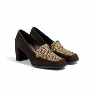 Vintage 90’s: Anne Klein II 𖦹 Calf Hair Heeled Loafers 𖦹 Leopard Print Suede thumbnail 11