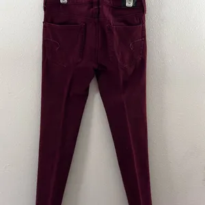 American Eagle Women Red Burgundy Jegging Jean 360 size 0 super‎ stretch thumbnail 7