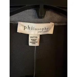 Philosophy Size 2X Faux Suede Open Front Jacket Ash Smoke nwt Read (6458) thumbnail 5