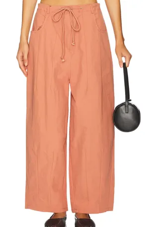 LIONESS Riptide Wide Leg Pant Mocha Mousse Medium NEW‎ NWT thumbnail 1