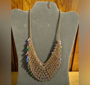 You & I Teardrop Chandelier Gold Tone Necklace thumbnail 3