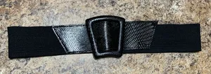 Vintage stretchy black belt 26.5 end to end with stretch thumbnail 1