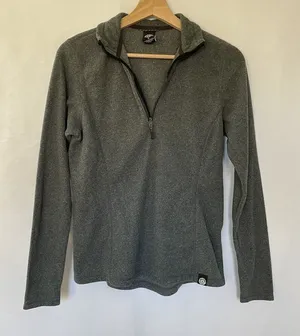 REI‎ Co-op gray fleece 3/4 zip sweater warm comfortable women's size small thumbnail 1
