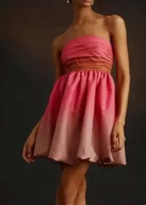 Anthropologie Vineet Bahl Strapless Gradient Pink to Brown Dress Size 2 thumbnail 1