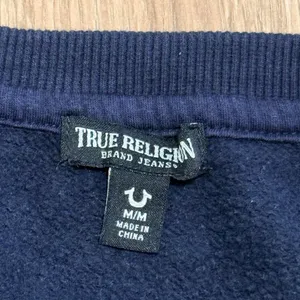 True Religion black Buddha Graphic‎ Crewneck Sweatshirt Medium Copper Gold Logo thumbnail 3