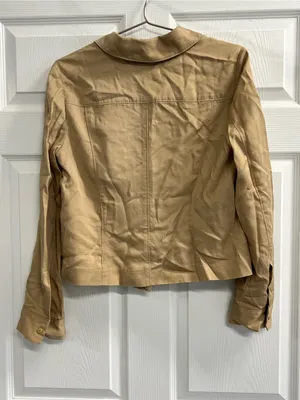 Ann Taylor Khaki Long Sleeve Cropped Blazer - Size Medium - VGUC thumbnail 2