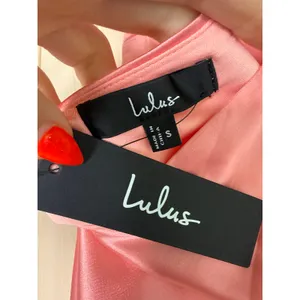 Lulus Peach Satin Halter Neck Mini Dress Party Cocktail Wedding Night Out Small thumbnail 6