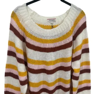 NEW Andree by Unit Striped Cozy Spring Knit Sweater‎ Artsy Garden Size 1X thumbnail 3