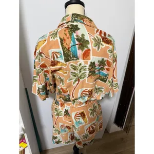 Label of Love Tropical Palm Tree Print Romper Playsuit Larg Resort Vacation Boho thumbnail 5
