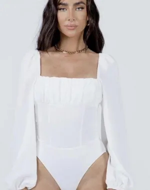 Princess Polly Laura Bodysuit Size 4 in white thumbnail 1